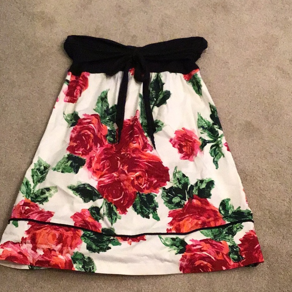 Strapless Floral Mini Dress